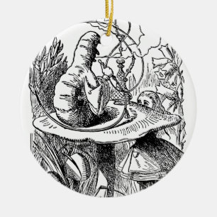 Hookah Smoking Caterpillar Alice in Wonderland Ceramic Ornament
