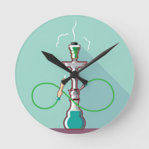 Hookah vector art round clock
