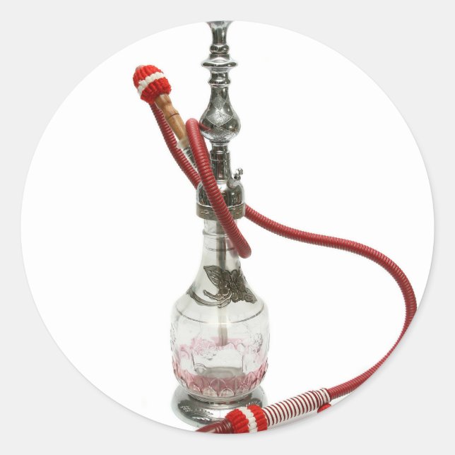 Hookah Water Pipe Classic Round Sticker (Front)