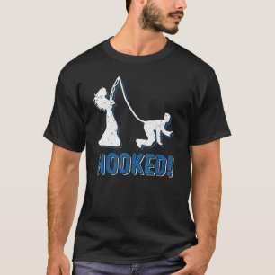 Hooked Bride Groom New Marriage Fishing Couples T-Shirt