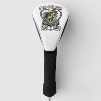 Hooked for Life Bass Fishing Heart Golf Head Cover