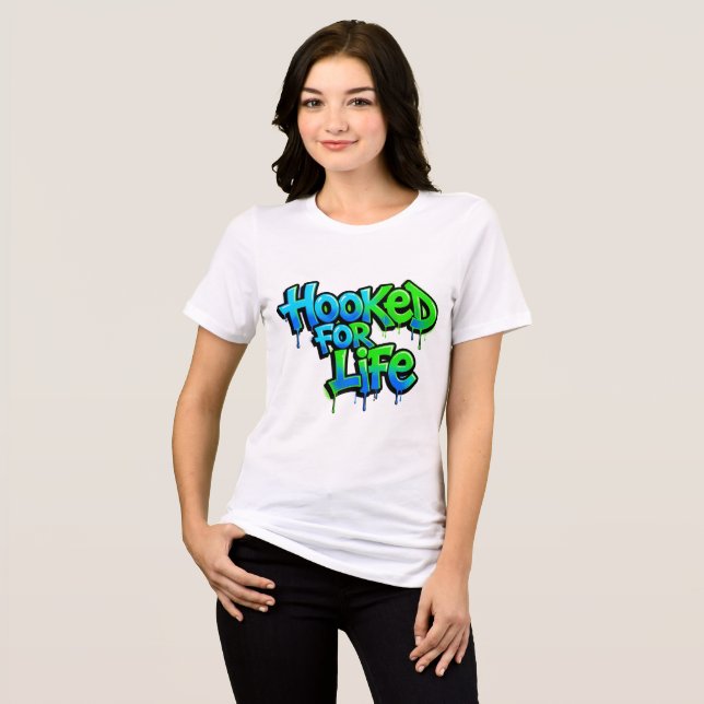 Hooked For Life Rainbow Graffiti Tri-Blend Shirt (Front Full)