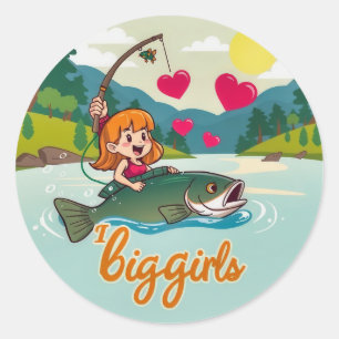Hooked on Adventure: A Joyful Fishing Tale Classic Round Sticker