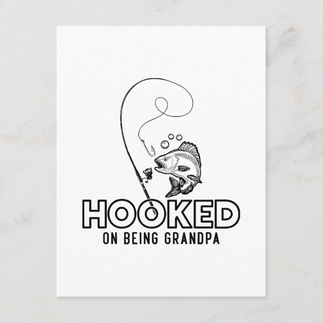 Hooked On Being A Grandpa Enclosure Card (Front)