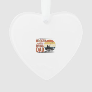 Hooked On Being Dad Vintage Fishing Shirt Design_1 Ornament