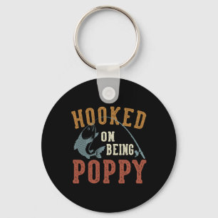 Hooked On Being Poppy Father's Day Fishing Poppy Keychain