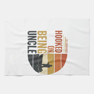 Hooked On Being Uncle Fishing Vintage Graphic_1 Kitchen Towel