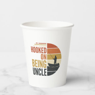 Hooked On Being Uncle Fishing Vintage Graphic_1 Paper Cups