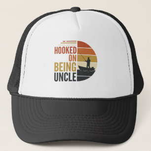 Hooked On Being Uncle Fishing Vintage Graphic_1 Trucker Hat