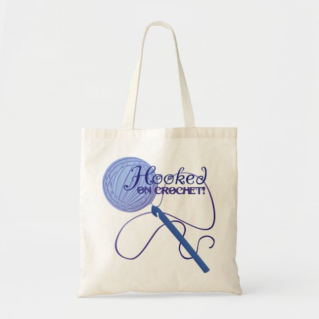 Hooked on Crochet tote bag (Front)