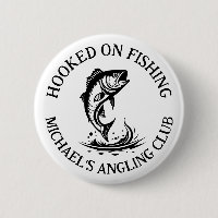 Hooked On Fishing Logo, Personalized Angling Club