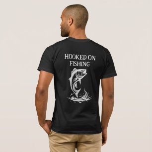 Hooked On Fishing Logo, Personalized Angling Club T-Shirt