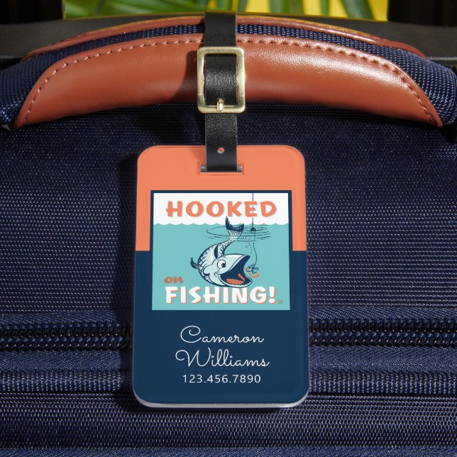Hooked on Fishing Luggage Tag (Front Insitu 2)