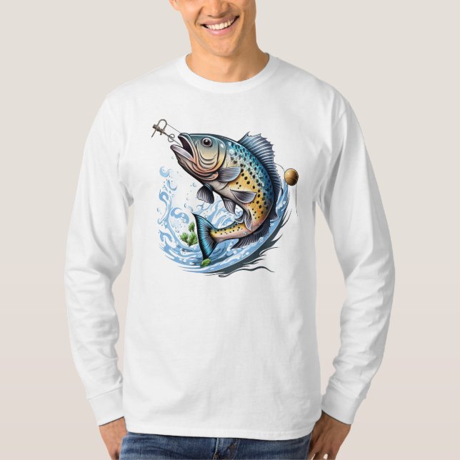 Hooked On Fishing  T-Shirt (Front)