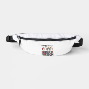 Hooked On Freedom Patriotic Fishing Shirt Design_1 Fanny Pack