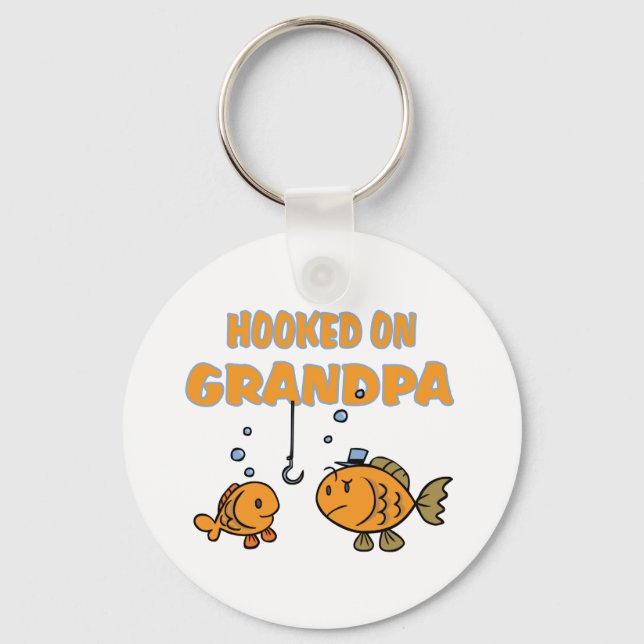 Hooked on Grandpa (fish) Keychain (Front)