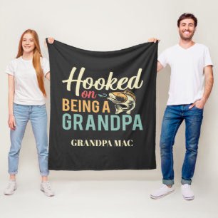 Hooked on Grandpa Fleece Blanket