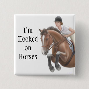 Hooked on Horses Pin