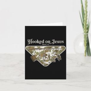 Hooked on jesus christian fishing card
