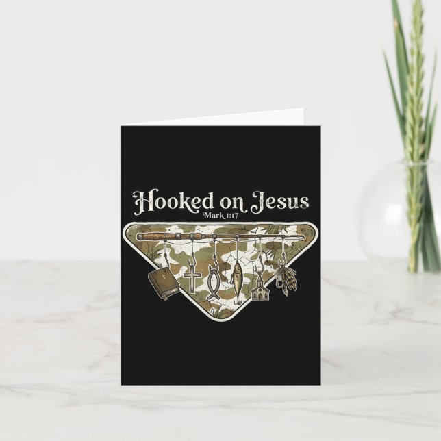 Hooked on jesus christian fishing  card (Front)