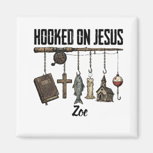 Hooked on Jesus Personalized Magnet 