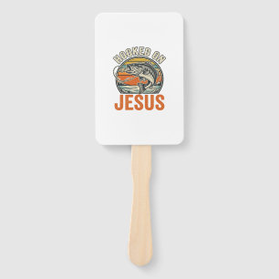 Hooked On Jesus Vintage Bass Fishing Faith Hand Fan