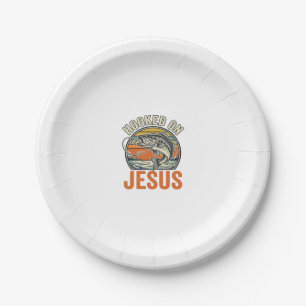 Hooked On Jesus Vintage Bass Fishing Faith Paper Plate