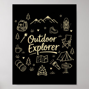 Hooked on motherhood cute fishing mom outdoor mama poster