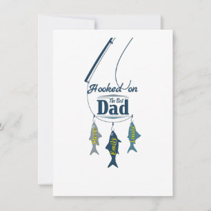 Hooked on the Best Dad Personalized Fishing Fath Card