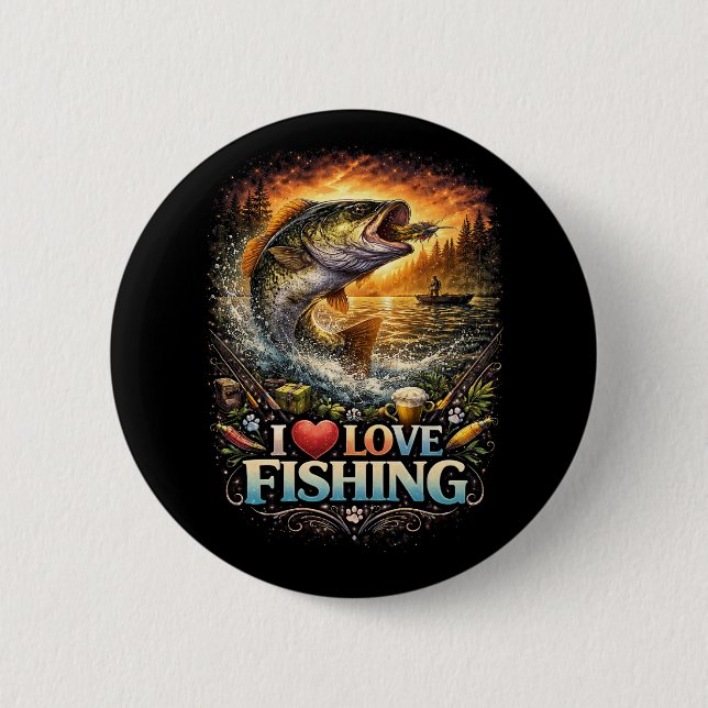Hooked on the Horizon 2 Inch Round Button (Front)