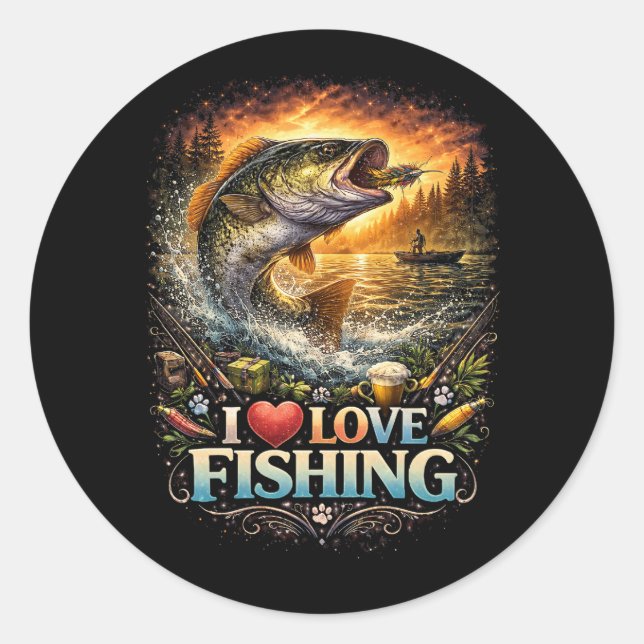 Hooked on the Horizon Classic Round Sticker (Front)