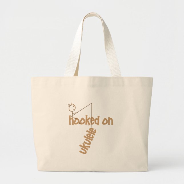 Hooked On Ukulele Large Tote Bag (Front)