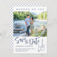Hooked on You Fishing Picture Save The Date Card