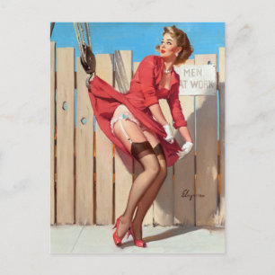 Hooked Pin Up Postcard