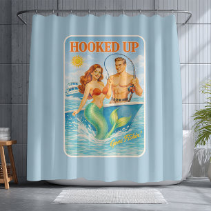 Hooked Up Fishing Pin-up Mermaid   Funny Nautical