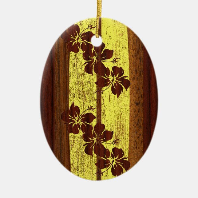 Hookipa Vintage Surfboard Ornament (Front)