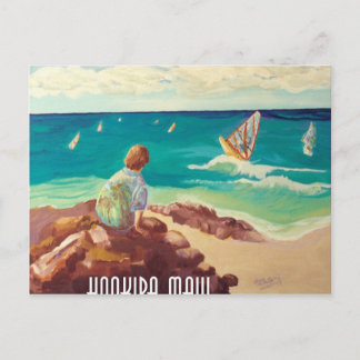 hookipa windsurfing postcard