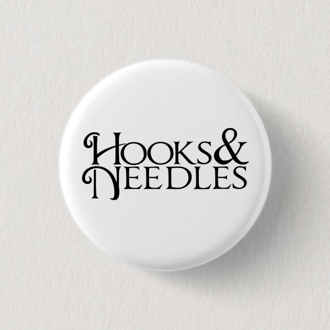 Hooks & Needles Fan Button (Front)