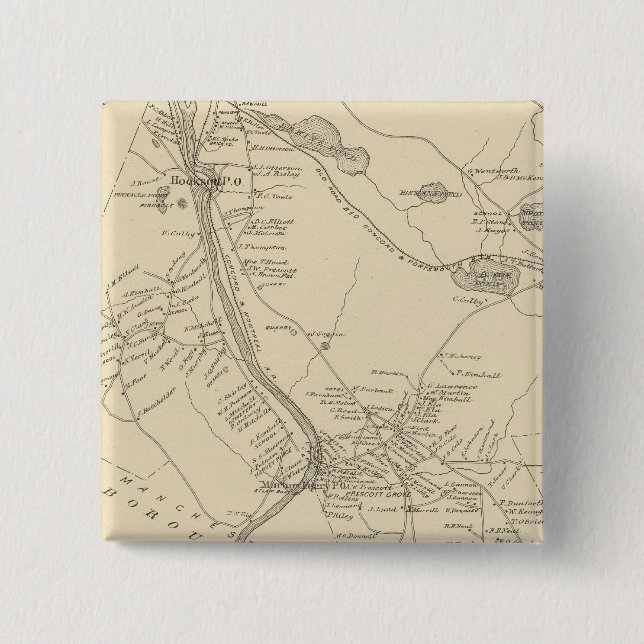 Hooksett, Merrimack Co 2 Inch Square Button (Front)