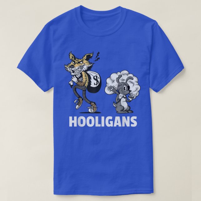 Hooligan Fo And A Thug Rabbit Smoking Joint  T-Shirt (Design Front)