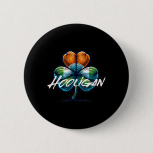 Hooligan St Patricks Day Irish Flag 2 Inch Round Button