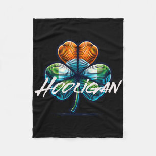 Hooligan St Patricks Day Irish Flag Fleece Blanket