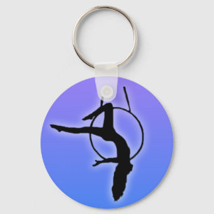 Hoop Lyra Aerialist Dancer Posing on Hoop Keychain