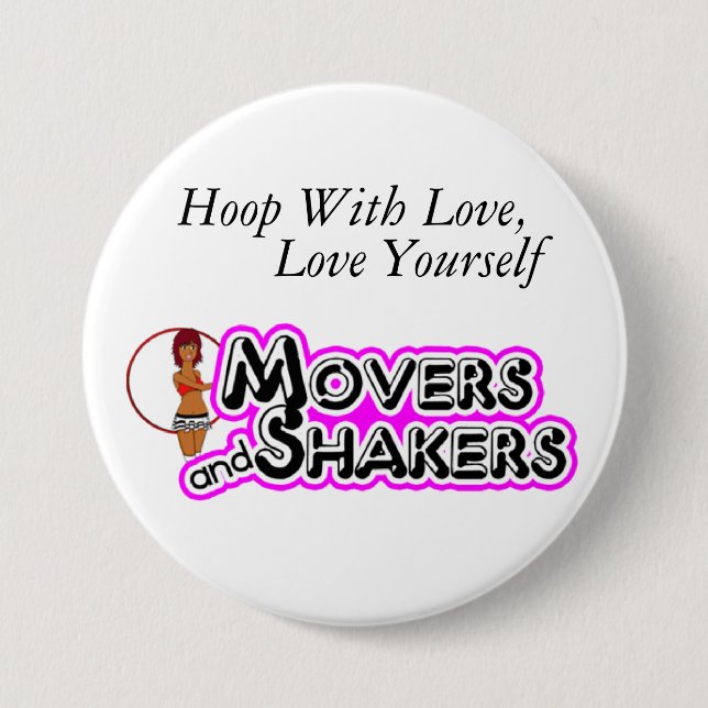 Hoop With Love, Love Yourself 3 Inch Round Button (Front)