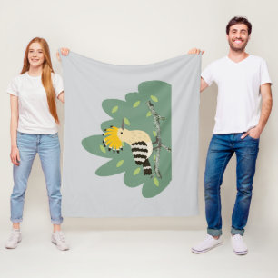Hoopoe bird fleece blanket