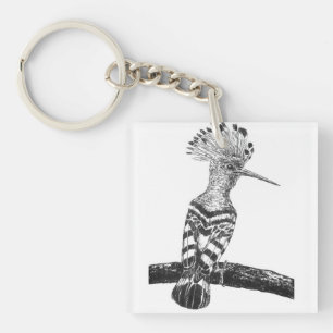 Hoopoe drawing keychain
