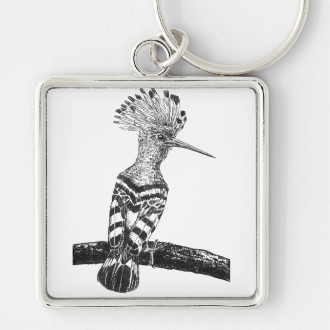 Hoopoe drawing keychain (Front)