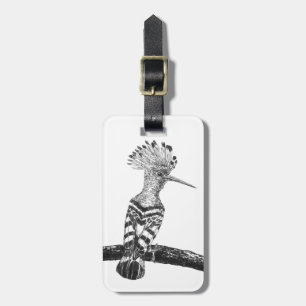 Hoopoe drawing luggage tag