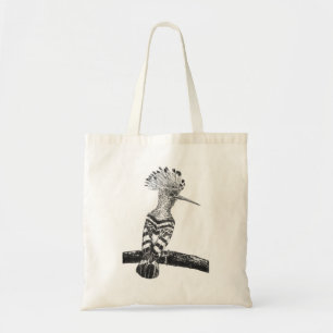 Hoopoe drawing tote bag