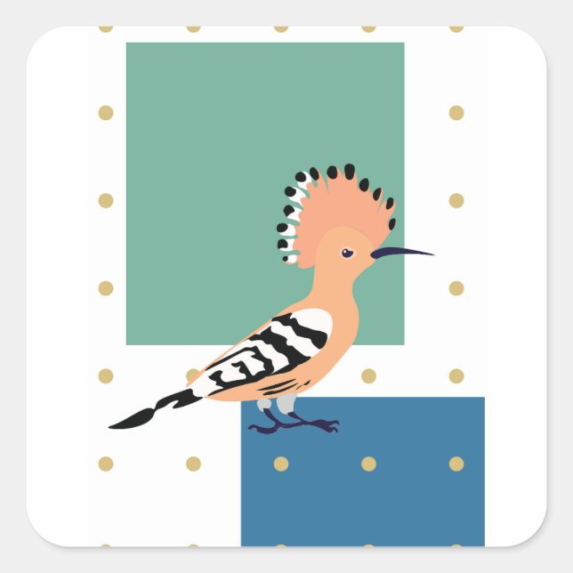 hoopoe  square sticker (Front)
